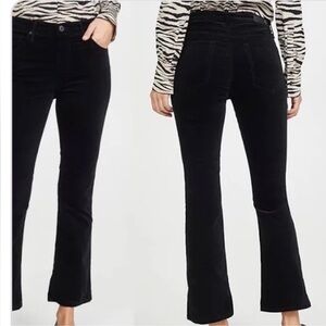 AG Adriano Goldschmied ‘The Jodi Crop’ High-Rise Slim Flare Crop Jean, Black, 27